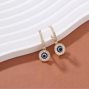Elegant Gold Evil Eye Earrings
